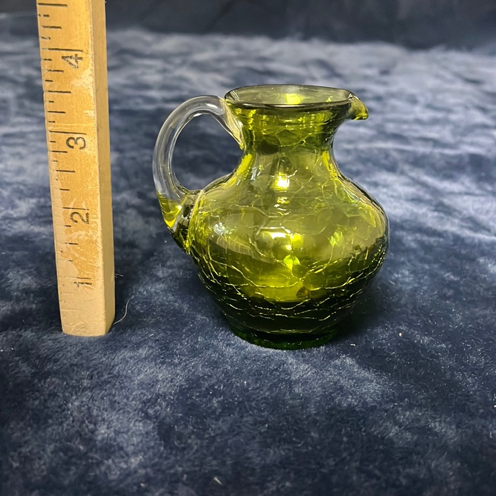 VTG Crackled Glass Pitcher